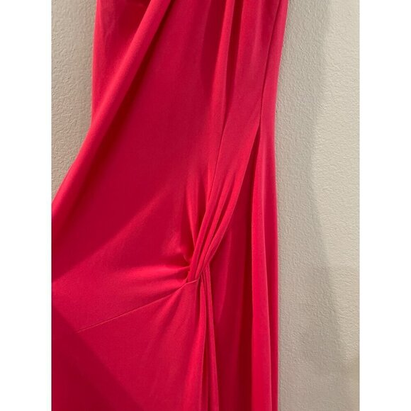 Nicole Bakti Womens Maxi gala maxi Dress halted back gems size small bright pink - Picture 2 of 11